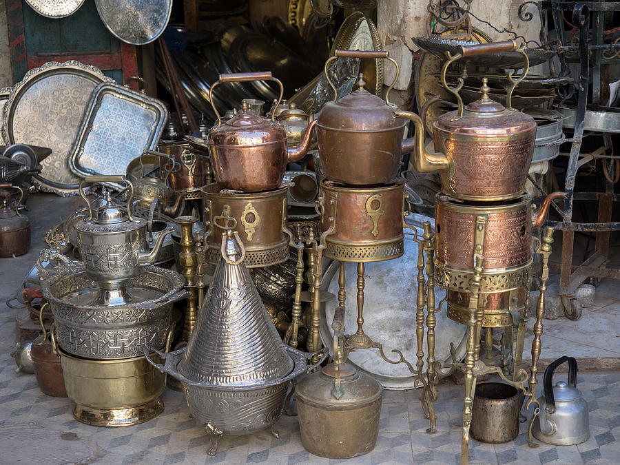 Brass And Copper Items For Sale Photograph by Panoramic Images - Pixels