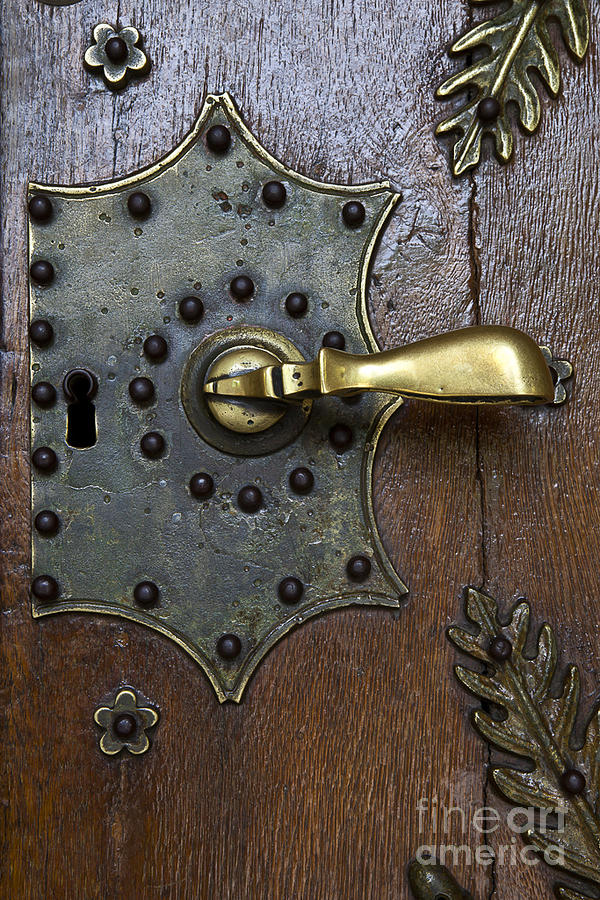 Architecture Photograph - Brass Handle by Charles Lupica