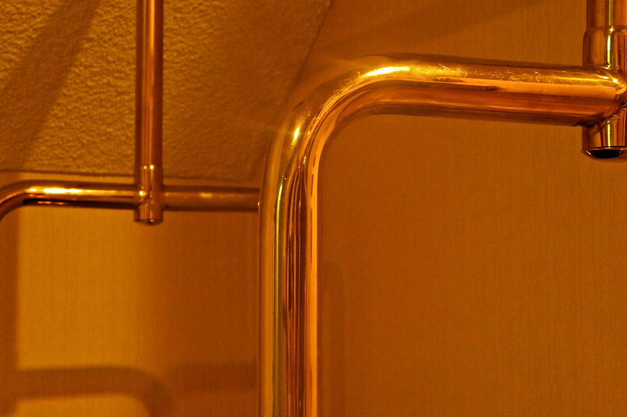Brass Luggage Cart Abstract Photograph by Kirsten Giving