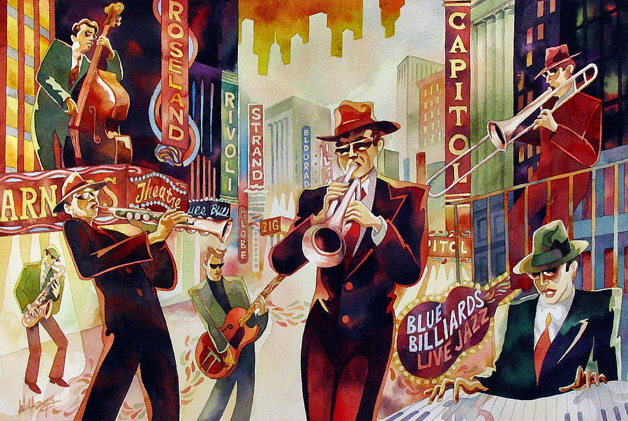 Music Painting - Brass on Broadway by Mick Williams