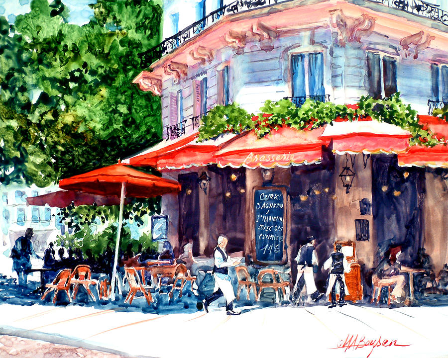 Paris Painting - Brasserie Isle St. Louis by Maryann Boysen