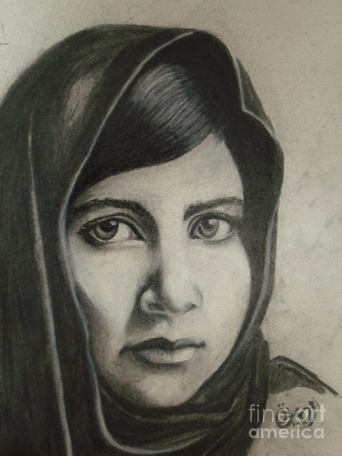 Brave Malala Drawing by Amira Nayel | Fine Art America