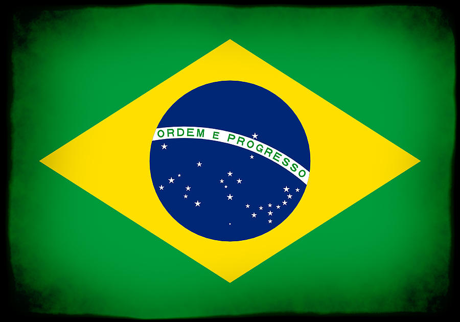 Brazil Flag Framed Photograph by Kurt Van Wagner