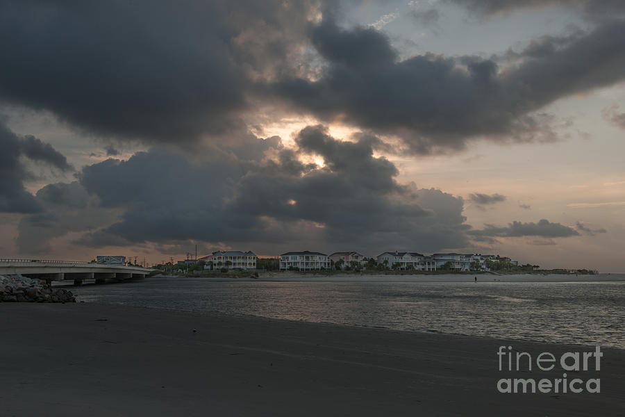 Breach Inlet Stormy Sunrise Photograph by Dale Powell