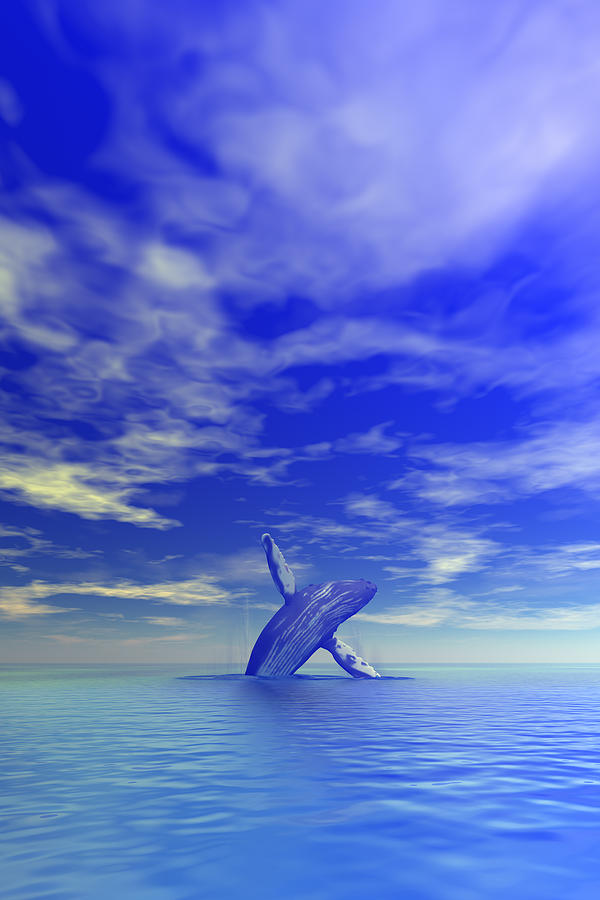 Breaching Whale Digital Art by Lars Lentz