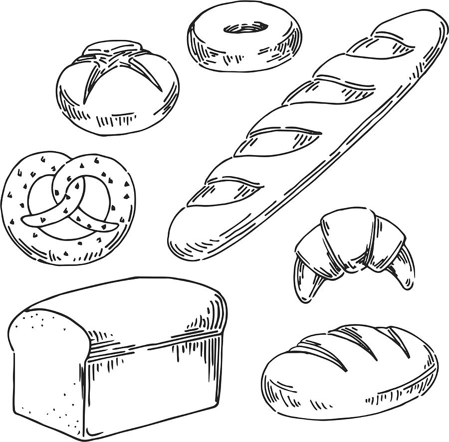 Bread Drawing by Saemilee