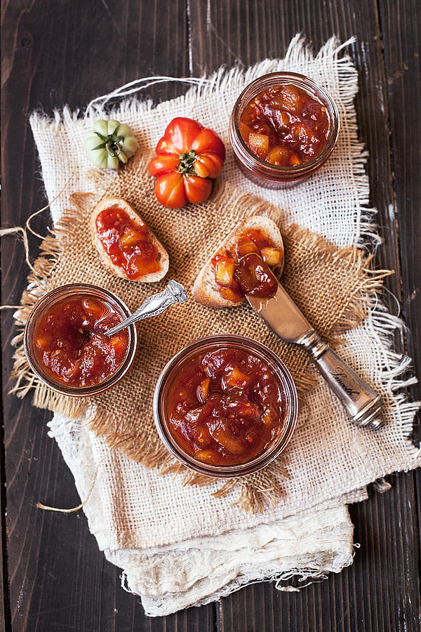 Bread Slices With Tomato Apple Jam Photograph by One Girl In The Kitchen Bread Slices With Tomato Apple Jam Photograph by One Girl In The Kitchen