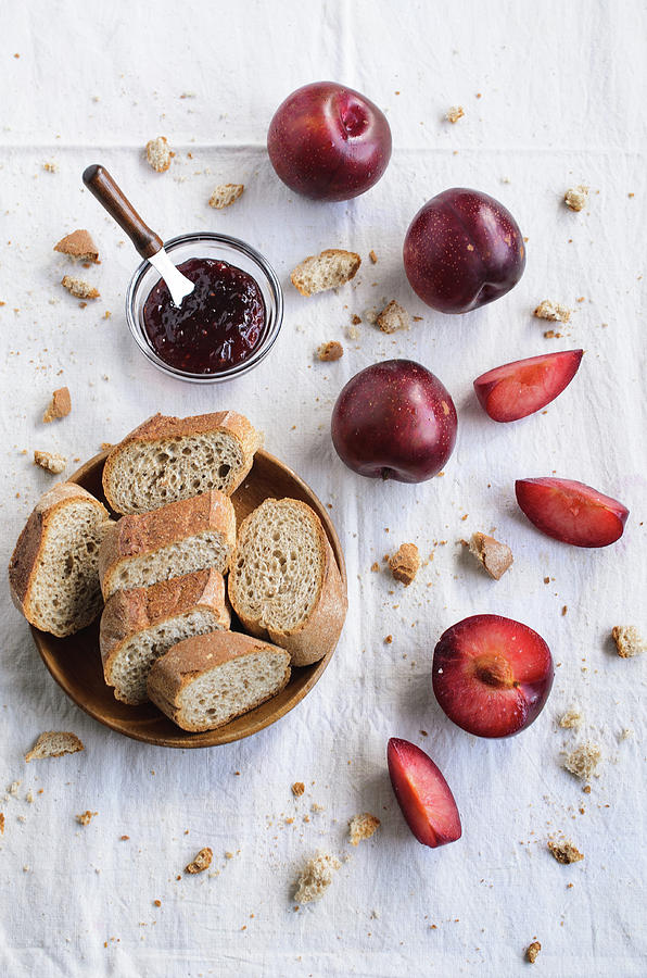 Breads, Jams And Plums On A Sunny Photograph by For Contact Email Me In Mauchua@gmail.com Breads, Jams And Plums On A Sunny Photograph by For Contact Email Me In Mauchua@gmail.com