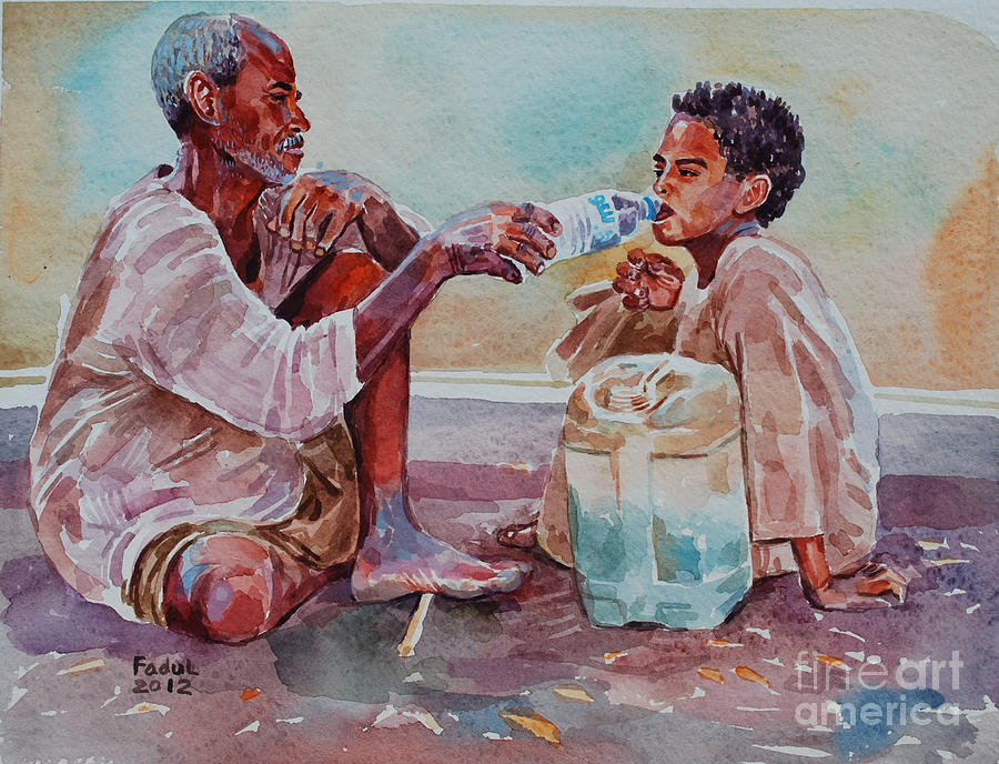 Break after hard work Painting by Mohamed Fadul - Fine Art America