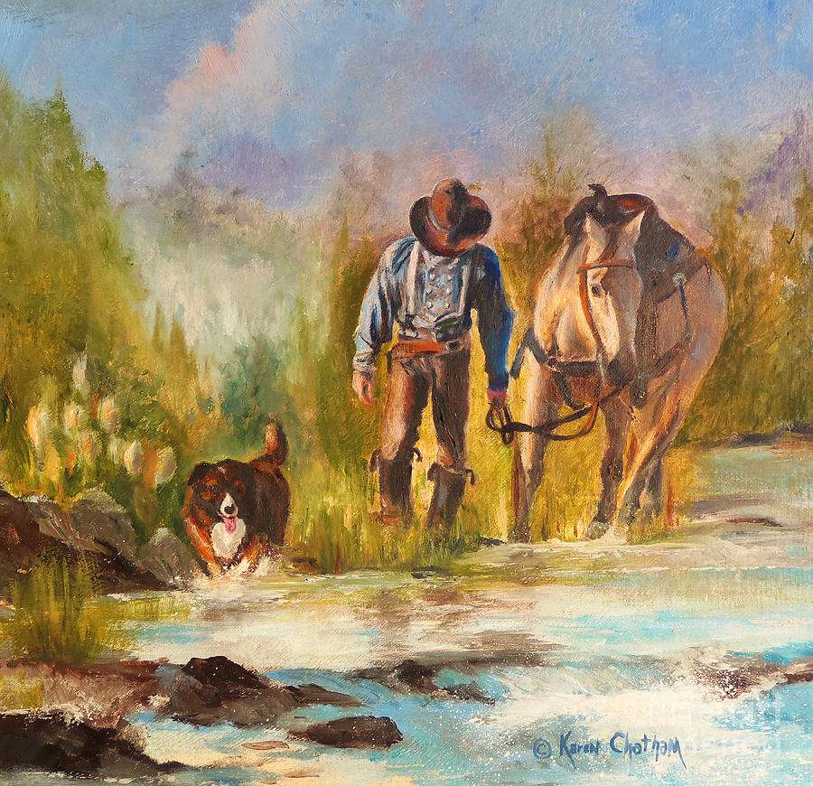 Break For The Ride Painting by Karen Kennedy Chatham