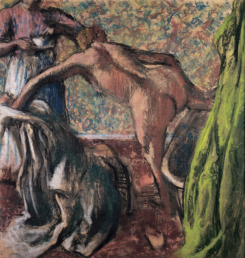 Breakfast After The Bath.The Bath Painting by Edgar Degas