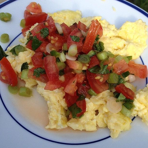 Egg Photograph - #breakfast #freshmadesalsa #eggs by Melissa Lutes