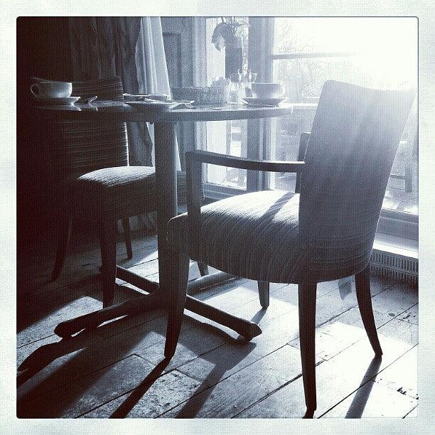 Table Photograph - #breakfast #table #lewes #silhouette by Harvey Mills