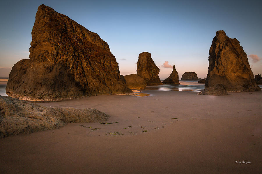 Seascape Photograph - Breaking Light in Bandon by Tim Bryan