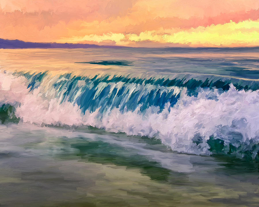 Breaking on the Beach Painting by Michael Pickett