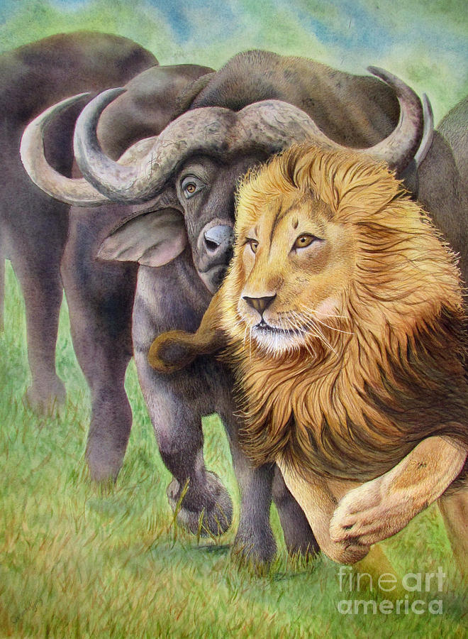Buffalo Painting - Breaking the Rules by Christelle Grey
