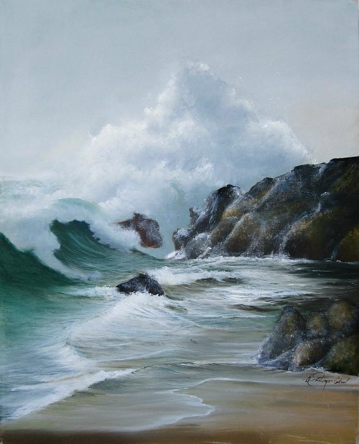 Breaking Wave Painting by Maggie Cabral | Fine Art America