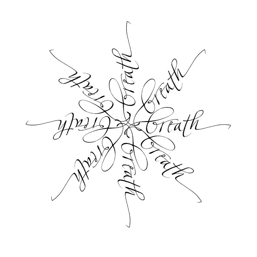 Calligraphy Drawing - Breath by Susan Gaylord