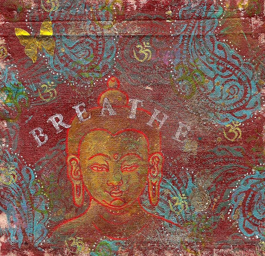 Breathe Buddha Painting by Jennifer Mazzucco