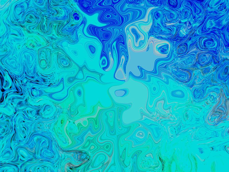 Blue Digital Art - Rippling Water by Kathryn Laughing Waters