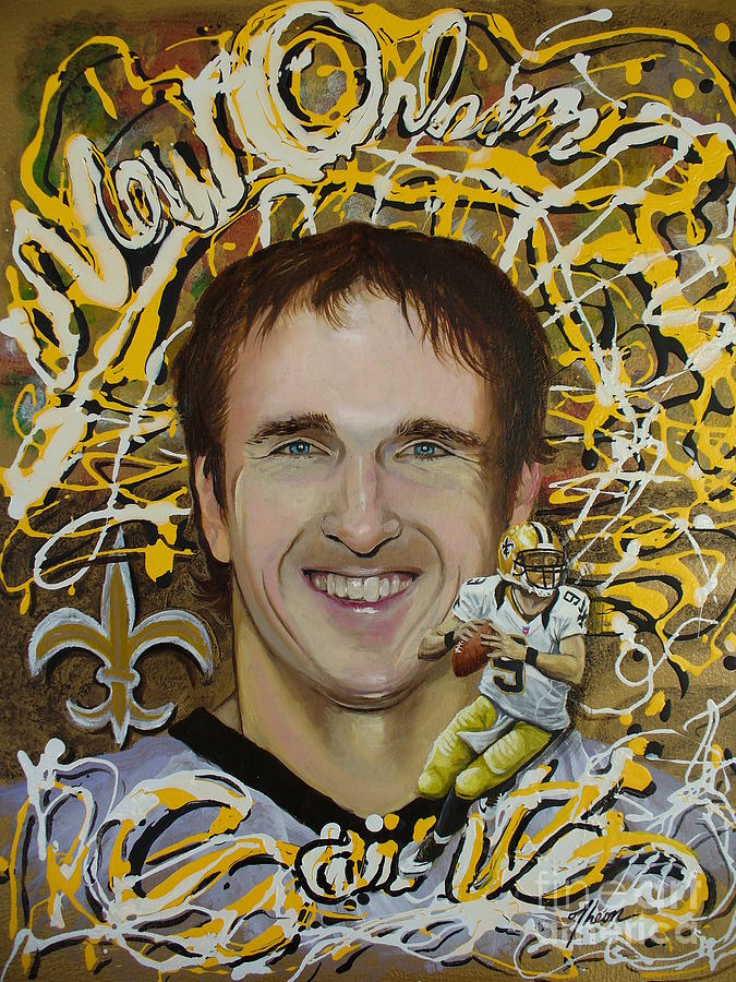 Drew Brees Painting - Brees by Theon Guillory
