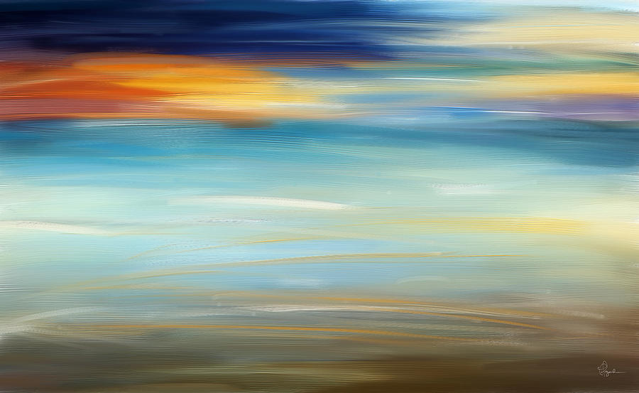 Abstract Seascape Painting - Breeze-Seascapes Abstract Art by Lourry Legarde
