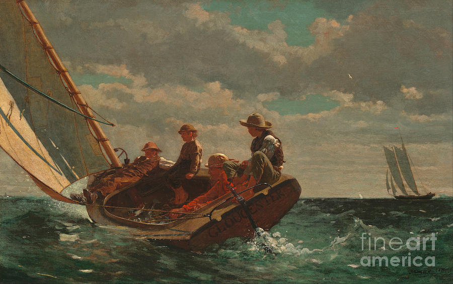 Winslow Homer Painting - Breezing Up by Celestial Images