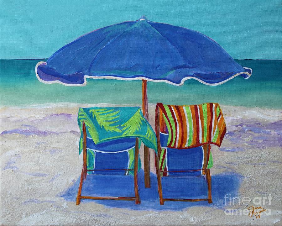 Breezy Beach Day Painting by Jeanne Forsythe