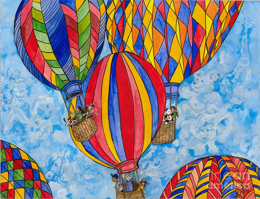 Balloons Painting - Breezy by Laneea Tolley