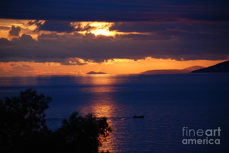 Brela sunset Croatia Photograph by David Fowler