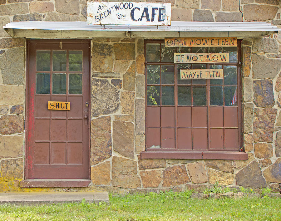 Building Photograph - Brentwood Cafe Open Now And Then by Iris Page Building Photograph - Brentwood Cafe Open Now And Then by Iris Page