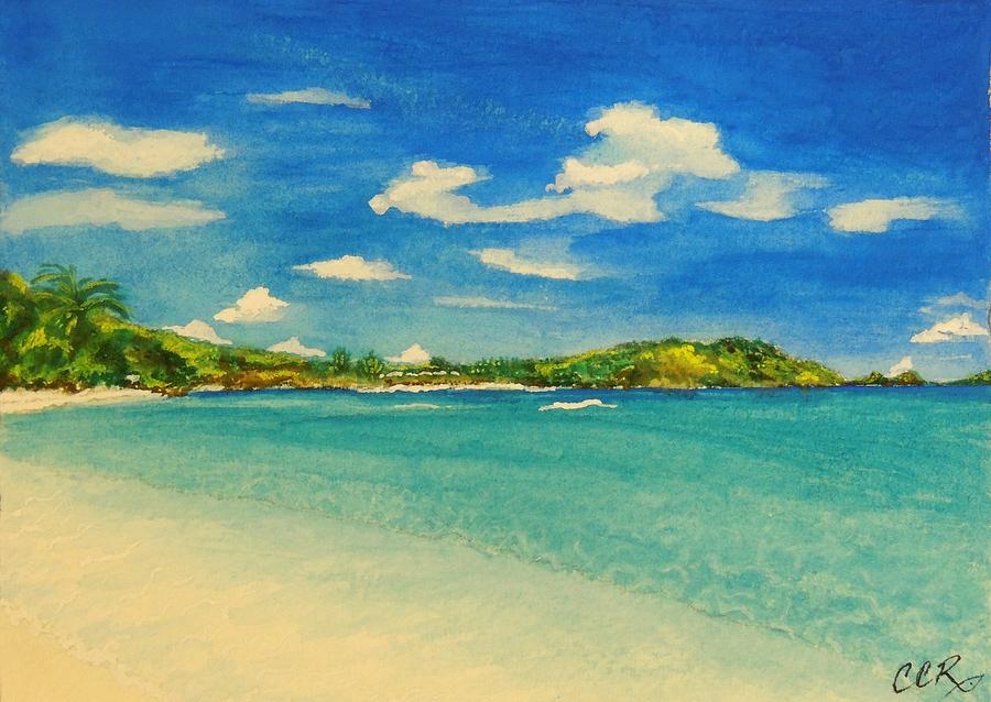 Beach Painting - Brewers Bay by Connie Campbell Rosenthal