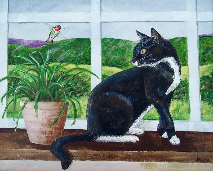 Brewster and hummingbird Painting by Joan Mace - Pixels