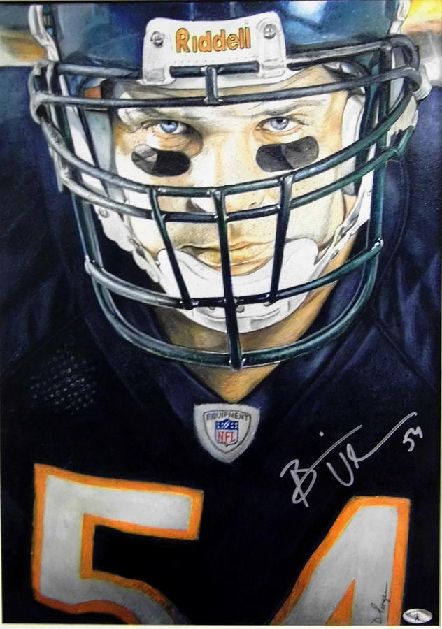 Brian Urlacher-Autographed Drawing by Dan Troyer - Fine Art America