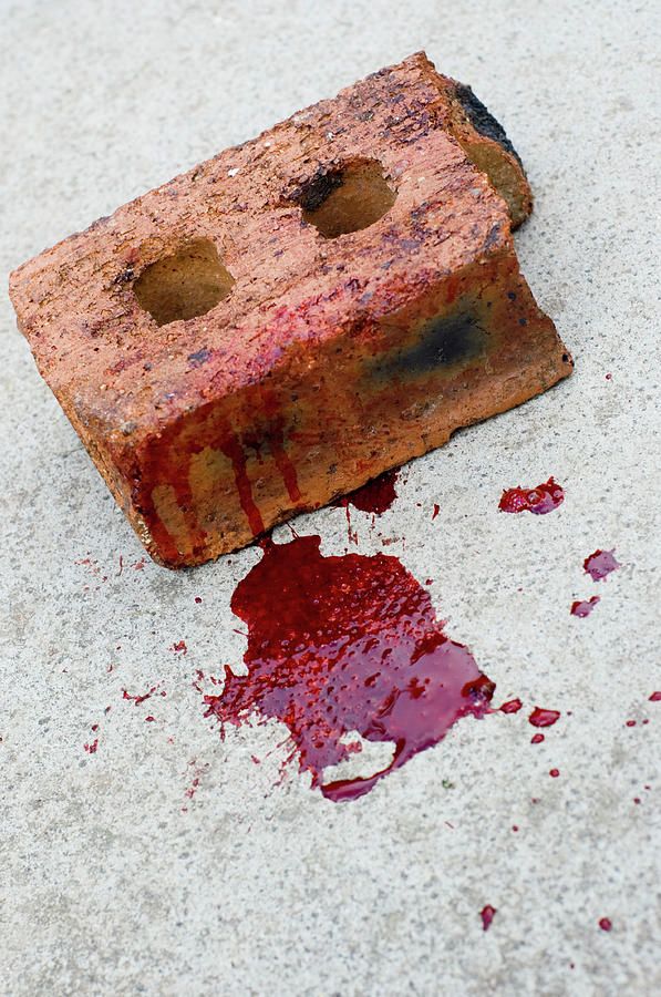 Brick Covered With Blood Photograph by Jim Varney/science Photo Library