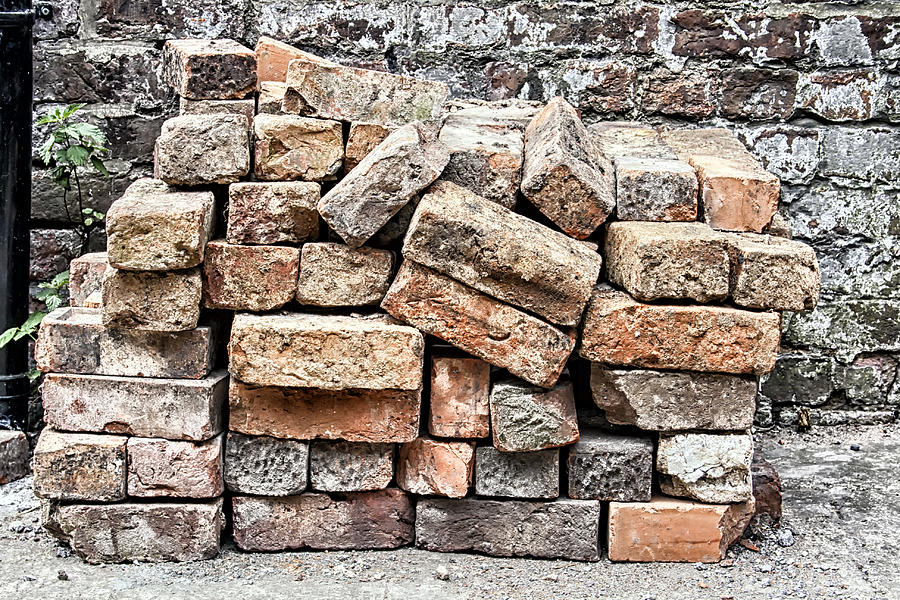 Architecture Photograph - Brick Pile by Georgia Clare