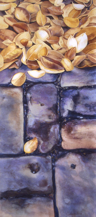 Nature Painting - Brick Walk by Carlynne Hershberger