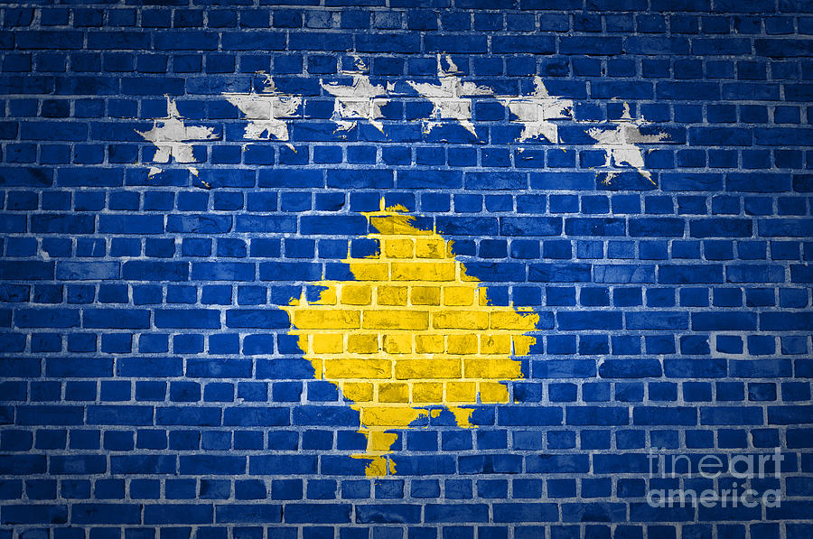 Architecture Digital Art - Brick Wall Kosovo by Antony McAulay