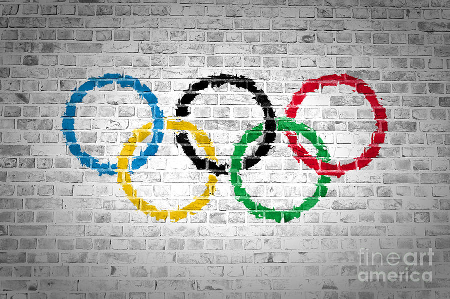Brick Wall Olympic Movement Digital Art by Antony McAulay