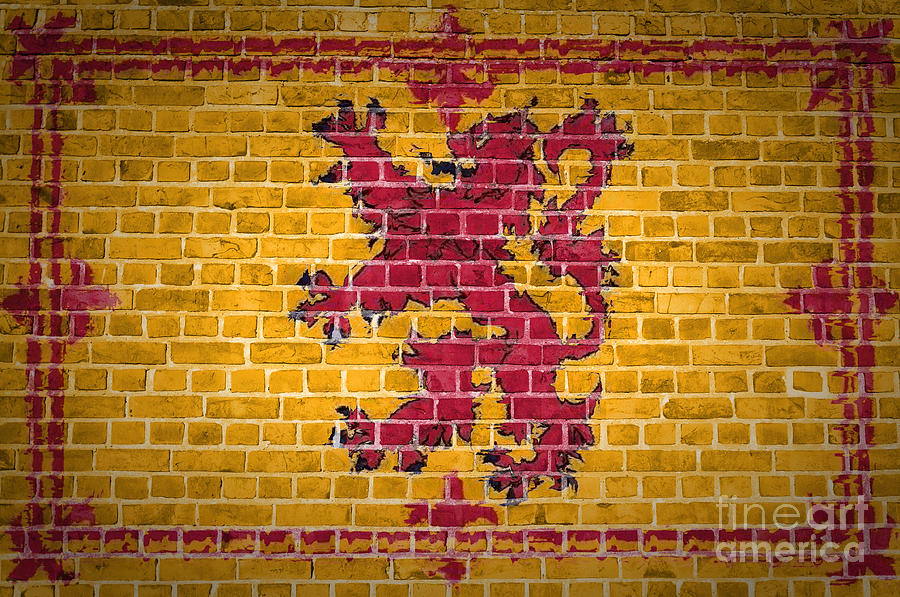 Brick Wall Scotland Lion Rampant Digital Art by Antony McAulay