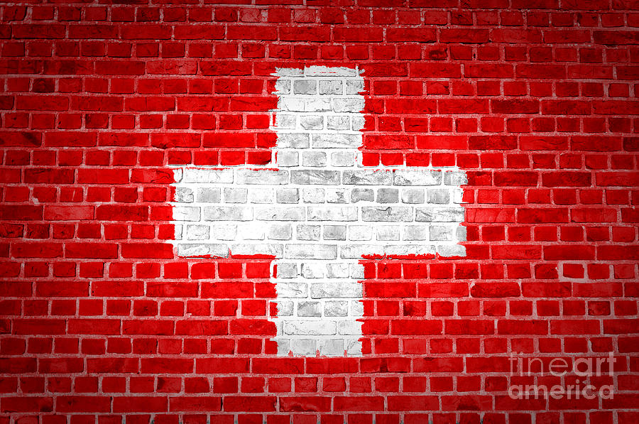 Architecture Digital Art - Brick Wall Switzerland by Antony McAulay