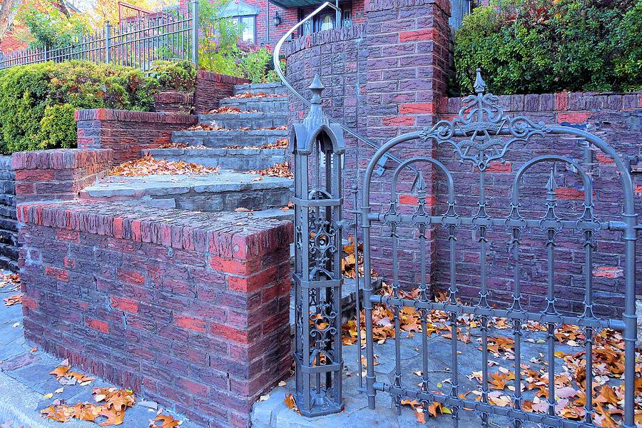 Brick Wall with Wrought Iron Gate Photograph by Janette Boyd