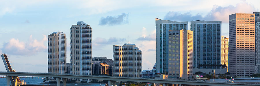 Brickell Key and Miami Skyline Photograph by Ed Gleichman