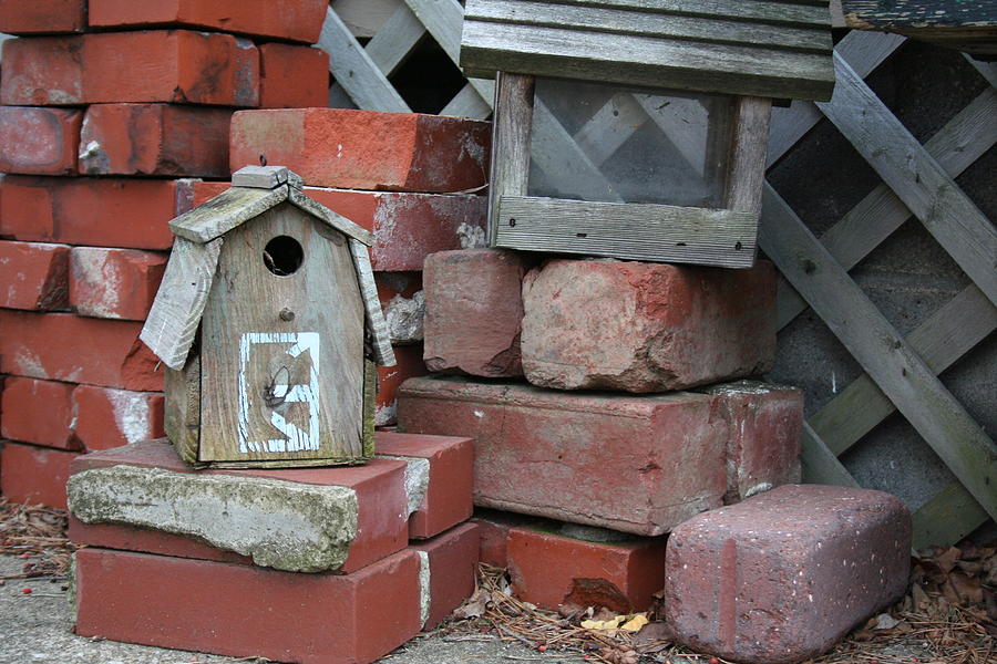 Bricks and Bird Houses Photograph by Valerie Collins