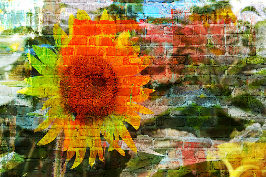 Bricks and Sunflowers Photograph by Alice Gipson | Fine Art America