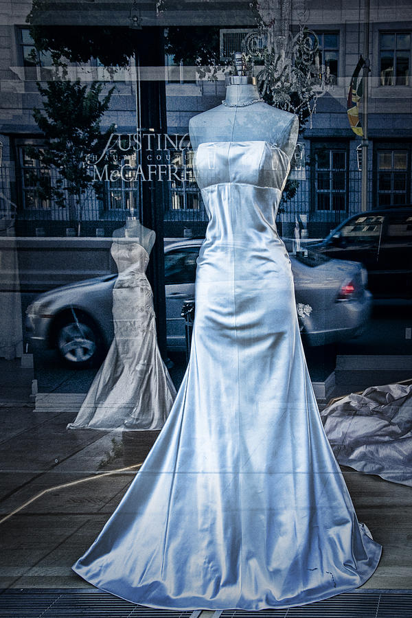 Bridal Dress Window Display in Ottawa Ontario Photograph by Randall Nyhof