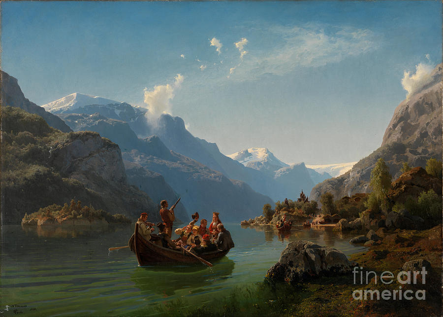 Bridal Procession on the Hardangerfjord Painting by Celestial Images