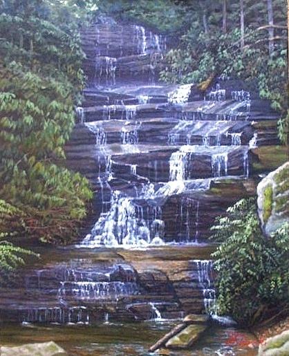 Waterfall Painting - Bridal Veil Falls by Joseph Kotowski