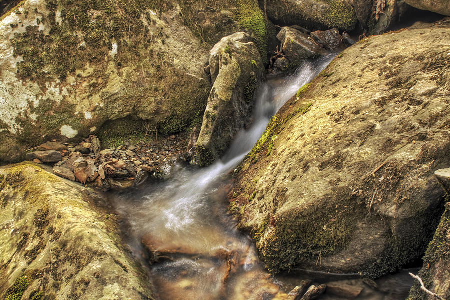 Bridal Veil Stream and Mossy Rocks - Heber Springs Arkansas Photograph by Jason Politte