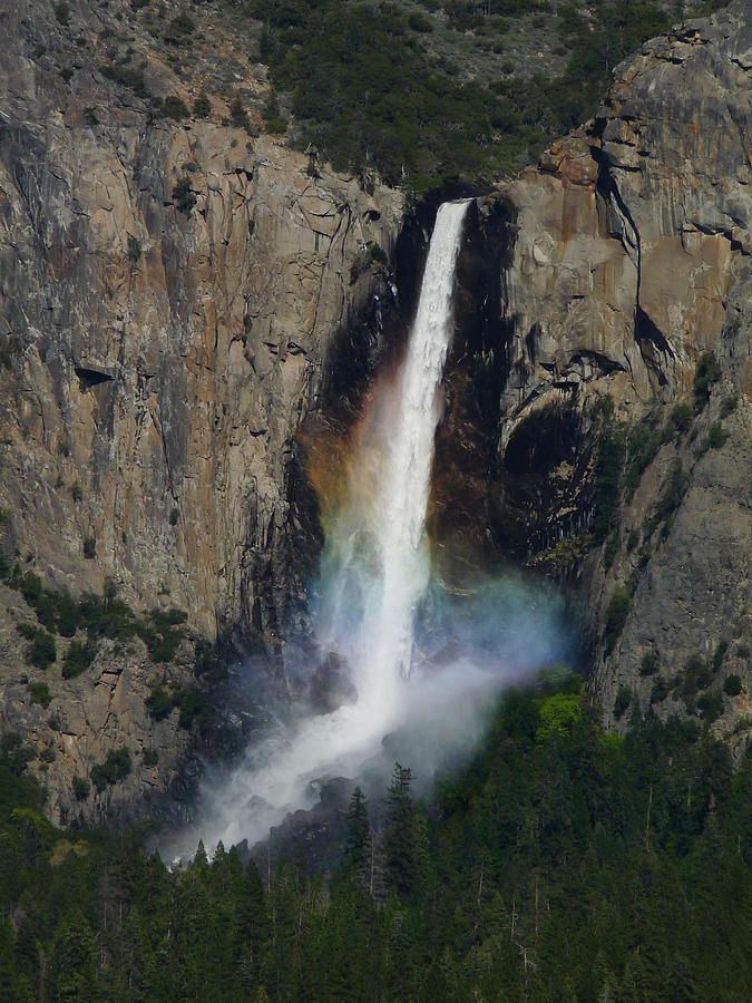 Bridalveil Falls Rainbow Photograph by Jeff Lowe